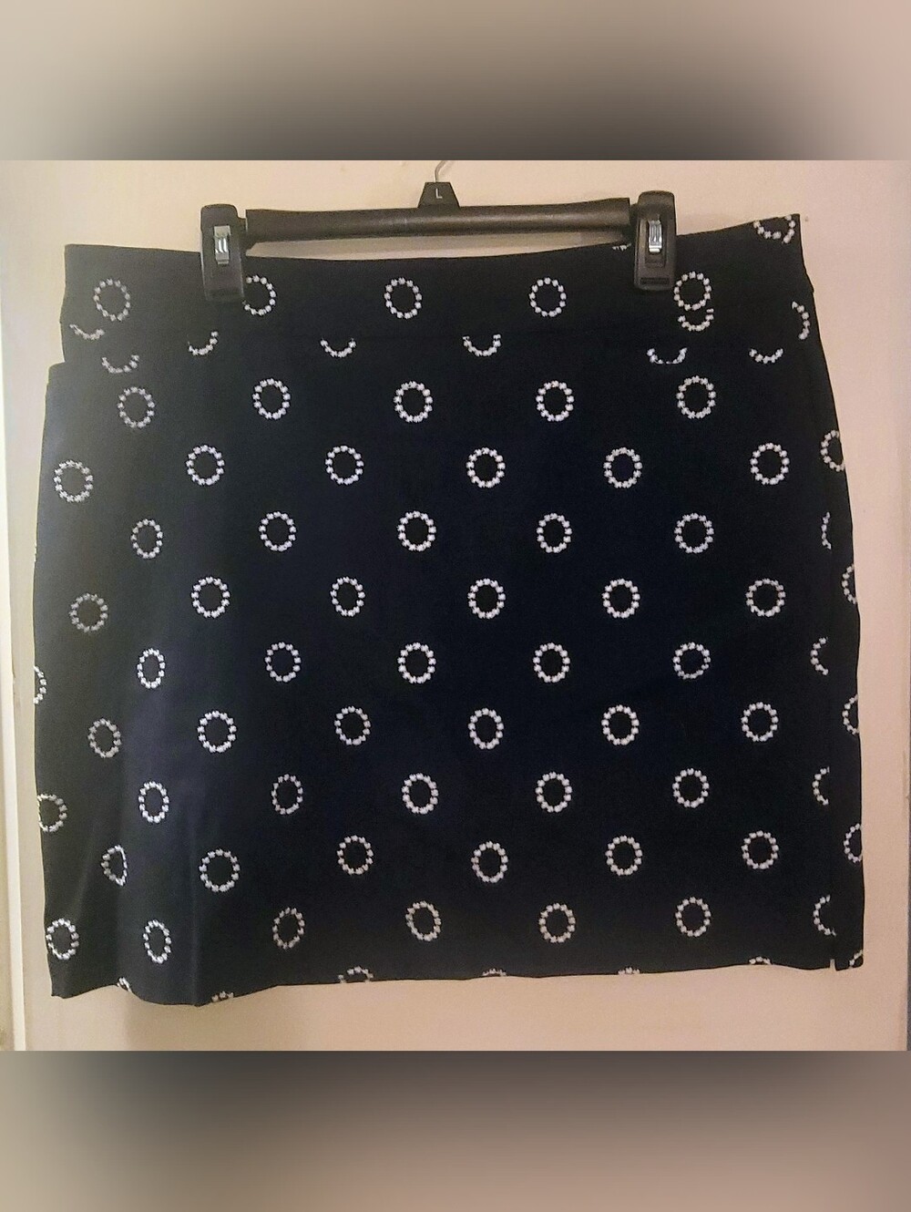 Dark Blue Circle Print Women's Skirt
